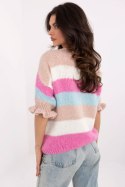 Sweter Damski Model MI-SW-1903.94 White/Pink - Italy Moda Italy Moda