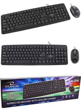 Zestaw przewodowy klawiatura + mysz Titanum SALEM USB czarny Titanum