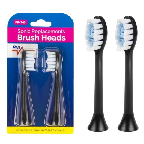 Zestaw zapasowych szczoteczek do PR-740 B Promedix PR-745 B, kolor czarny Promedix