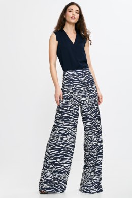 Bluzka bez rękawów z dekoltem V B191 Navy - Nife Nife