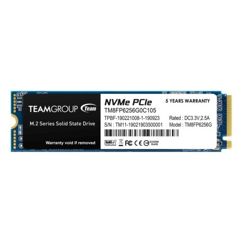 Dysk SSD Team Group MP33 256GB M.2 2280 PCIe NVMe (1600/1000) Team Group
