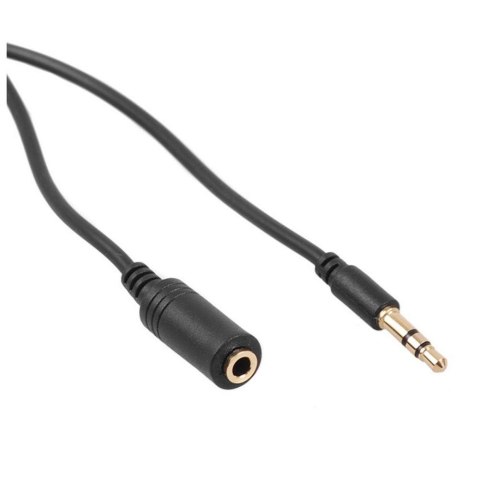 Kabel audio Maclean MCTV-823 miniJack 3,5mm (M) - miniJack 3,5mm (F), 15m, metalowy wtyk, czarny Maclean