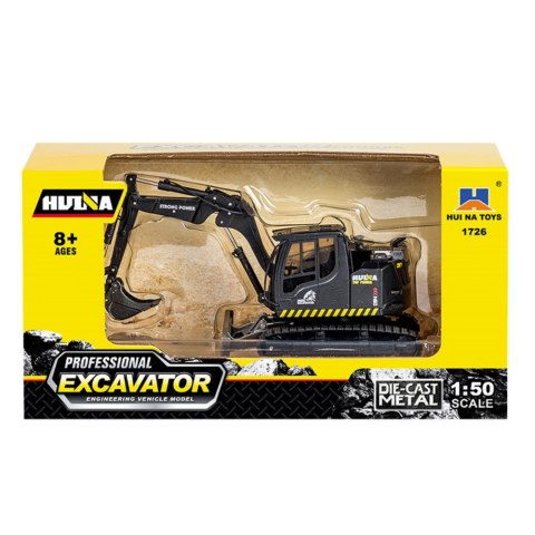 Koparka Gąsienicowa Ze Spychaczem Metalowa Huina Czarna 1:50 HUINA Koparka Gąsienicowa Ze Spychaczem Metalowa Huina Czarna 1:50 HUINA