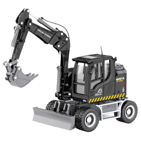 Koparka Kołowa Ze Spychaczem Metalowa Huina Czarna 1:50 HUINA Koparka Kołowa Ze Spychaczem Metalowa Huina Czarna 1:50 HUINA