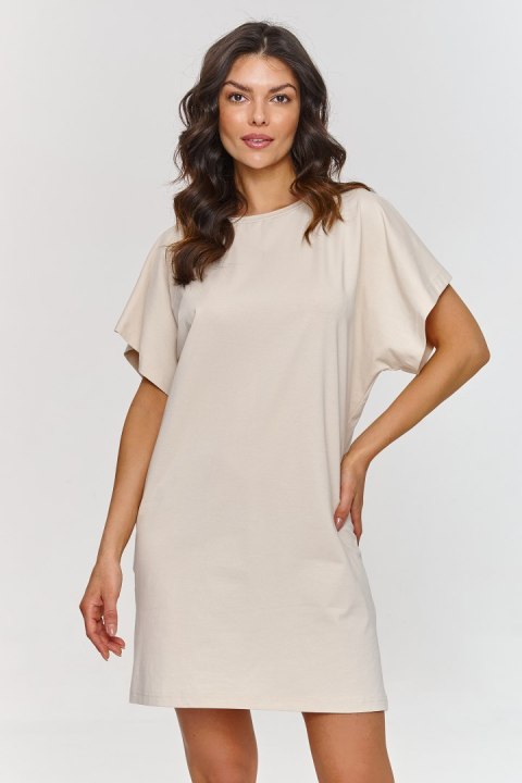 Sukienka Basic Model M875 Light Beige - Makadamia Makadamia