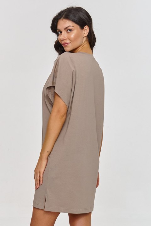 Sukienka Basic Model M875 Mocca - Makadamia Makadamia Sukienka Basic Model M875 Mocca - Makadamia Makadamia