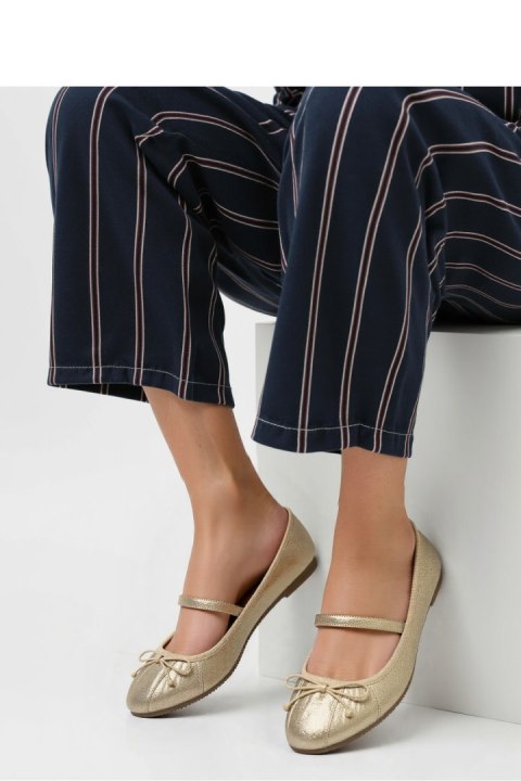 Damskie Baleriny LUSIA ? GOLD - Inello Inello