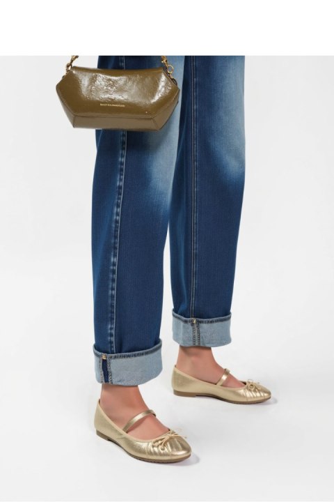 Damskie Baleriny LUSIA ? GOLD - Inello Inello