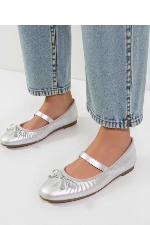 Damskie Baleriny LUSIA ? SILVER - Inello Inello