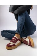 Damskie Sneakersy ? Bordowe AURORA WINE - Inello Inello