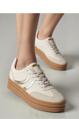 Damskie Sneakersy LUMI Beige/Lt.Gold - Inello Inello