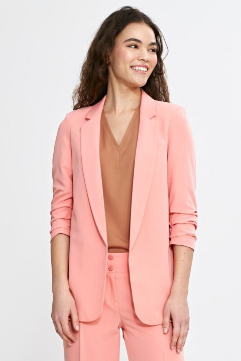 Marynarka z rękawem 3/4 z zakładkami Z76 Łosoś - Nife Nife Marynarka z rękawem 3/4 z zakładkami Z76 Łosoś - Nife Nife