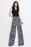 Spodnie palazzo SD115 Wzór Zebra/Navy - Nife Nife