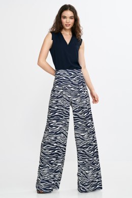 Spodnie palazzo SD115 Wzór Zebra/Navy - Nife Nife