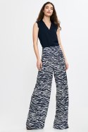 Spodnie palazzo SD115 Wzór Zebra/Navy - Nife Nife