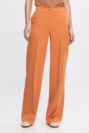 Spodnie wide leg z gumą w pasie SD113 Orange - Nife Nife Spodnie wide leg z gumą w pasie SD113 Orange - Nife Nife