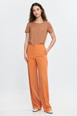 Spodnie wide leg z gumą w pasie SD113 Orange - Nife Nife