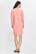 Sukienka z zakładkami na rękawach S267 Łosoś - Nife Nife