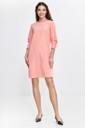 Sukienka z zakładkami na rękawach S267 Łosoś - Nife Nife