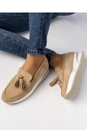 Damskie Mokasyny ? Beżowe LIVIA KHAKI - Inello Inello