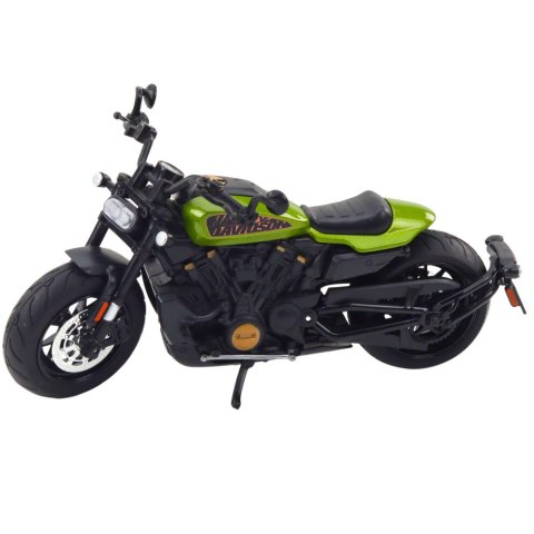 Motocykl Chopper Metalowy Światła Dźwięki Czarny Zielone Elementy 1:12 LEAN Toys Motocykl Chopper Metalowy Światła Dźwięki Czarny Zielone Elementy 1:12 LEAN Toys