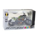 Motocykl Chopper Metalowy Światła Dźwięki Czarny Zielone Elementy 1:12 LEAN Toys
