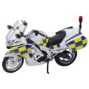 Motocykl Policyjny Metalowy Światła Dźwięki Biały 1:12 LEAN Toys