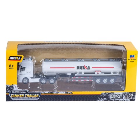 Ciężarówka Cysterna Metalowa Ruchome Elementy Biała 1:50 HUINA Ciężarówka Cysterna Metalowa Ruchome Elementy Biała 1:50 HUINA