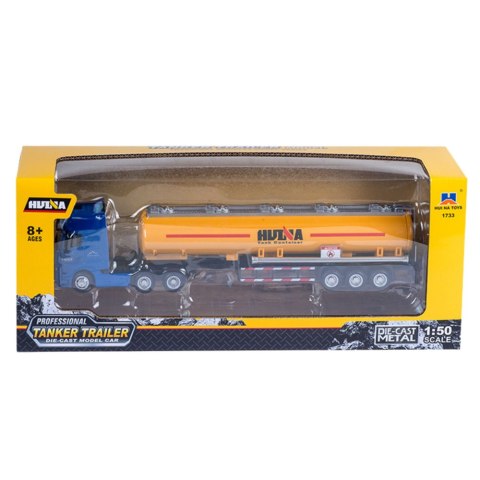 Ciężarówka Cysterna Metalowa Ruchome Elementy Żółta 1:50 HUINA Ciężarówka Cysterna Metalowa Ruchome Elementy Żółta 1:50 HUINA