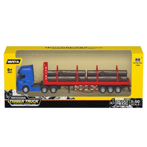 Ciężarówka Transport Drewna Metalowa Huina 1:50 Czerwona HUINA Ciężarówka Transport Drewna Metalowa Huina 1:50 Czerwona HUINA