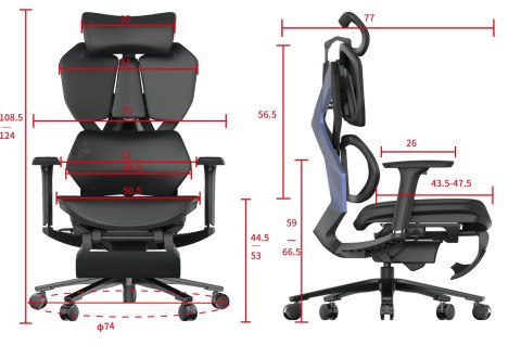 Fotel ergonomiczny gamingowy Angel Furia PRO z podnóżkiem ANGEL Fotel ergonomiczny gamingowy Angel Furia PRO z podnóżkiem ANGEL