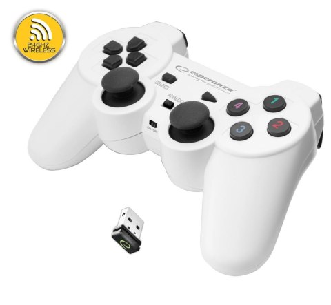 Gamepad bezprzewodowy 2.4GHz PS3/PC USB Esperanza "Gladiator" biało/czarny ESPERANZA Gamepad bezprzewodowy 2.4GHz PS3/PC USB Esperanza "Gladiator" biało/czarny ESPERANZA