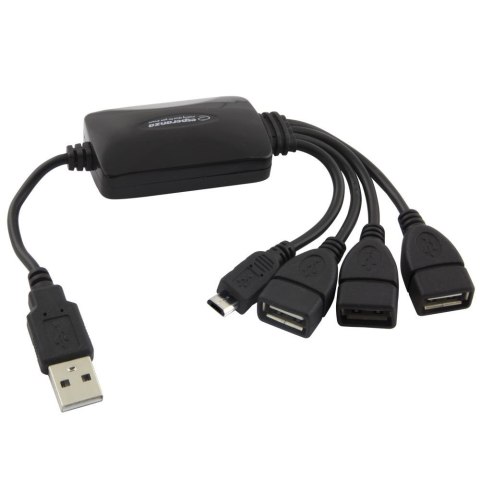 Hub USB Esperanza EA158 3xUSB 2.0 + 1x MICRO USB, czarny ESPERANZA