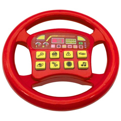 Interaktywna Kierownica Samochodowa Dźwięki Czerwona LEAN TOYS Interaktywna Kierownica Samochodowa Dźwięki Czerwona LEAN TOYS