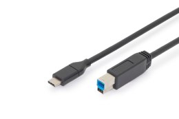 Kabel DIGITUS USB 3.0 SuperSpeed 5Gbps Typ USB C/B M/M Power Delivery czarny 1,8m Digitus