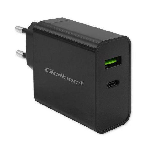 Ładowarka sieciowa Qoltec Super Quick PD | 1xUSB-C | 1xUSB | 45W | 5-20V | 2.25-3A | Czarna Qoltec Ładowarka sieciowa Qoltec Super Quick PD | 1xUSB-C | 1xUSB | 45W | 5-20V | 2.25-3A | Czarna Qoltec