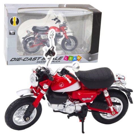 Motocykl Retro Klasyczny Metalowy Światła Czerwony 1:12 LEAN Toys Motocykl Retro Klasyczny Metalowy Światła Czerwony 1:12 LEAN Toys