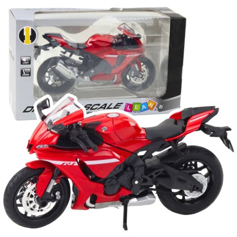 Motocykl Sportowy Metalowy Światła Dźwięki Czerwony R1 1:12 LEAN Toys Motocykl Sportowy Metalowy Światła Dźwięki Czerwony R1 1:12 LEAN Toys