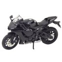 Motocykl Sportowy Metalowy Światła Dźwięki Srebrne Elementy Czarny 1:12 LEAN Toys