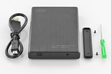 Obudowa DIGITUS USB 2.0 na dysk SSD/HDD 2.5" SATA II, 9.5/7.5 mm, aluminiowa Digitus
