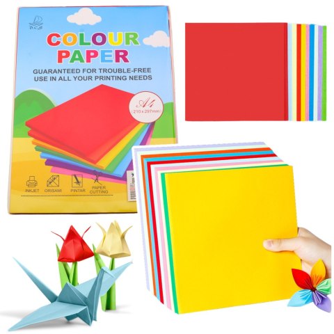 Papier Kolorowy Ozdobny A4 Do Druku Rękodzieła Kartki 100Szt LEAN