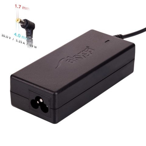 Zasilacz sieciowy Akyga AK-ND-74 do notebooka 20V/3,25A 65W 4.0x1.7 mm AKYGA