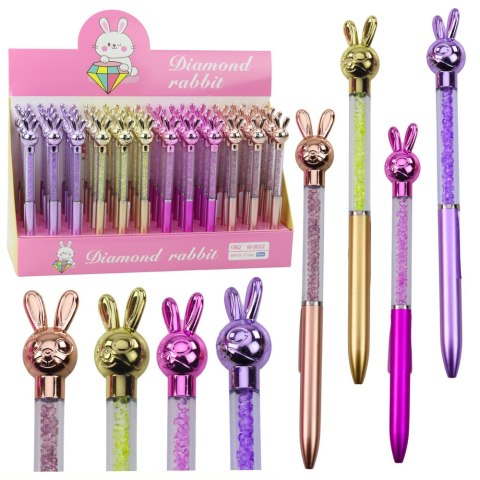 Długopis Z Zającem Diamenciki Niebieski Wkład 0.7mm Mix LEAN Długopis Z Zającem Diamenciki Niebieski Wkład 0.7mm Mix LEAN