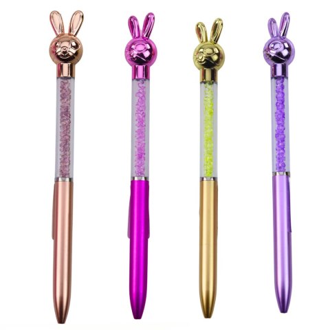 Długopis Z Zającem Diamenciki Niebieski Wkład 0.7mm Mix LEAN Długopis Z Zającem Diamenciki Niebieski Wkład 0.7mm Mix LEAN