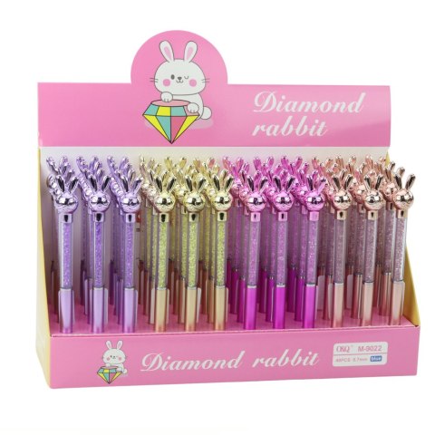 Długopis Z Zającem Diamenciki Niebieski Wkład 0.7mm Mix LEAN Długopis Z Zającem Diamenciki Niebieski Wkład 0.7mm Mix LEAN