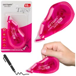 Korektor W Taśmie Myszka Szkolny Biurowy 15m x 5mm Różowy LEAN