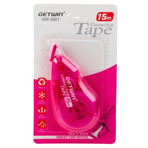 Korektor W Taśmie Myszka Szkolny Biurowy 15m x 5mm Różowy LEAN Korektor W Taśmie Myszka Szkolny Biurowy 15m x 5mm Różowy LEAN