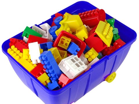 Kuferek Mały z Kolorowymi Klockami K2 180 Elementów Niebieski HEMAR Kuferek Mały z Kolorowymi Klockami K2 180 Elementów Niebieski HEMAR