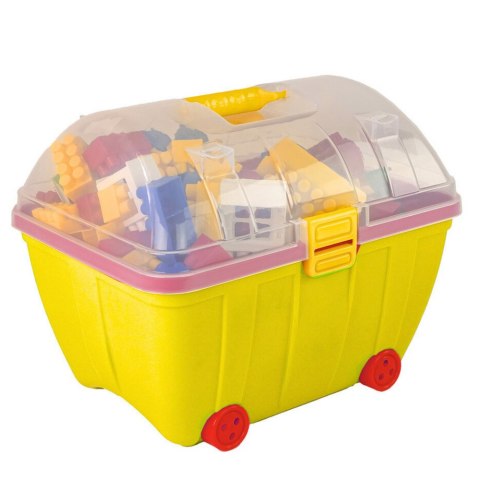 Kuferek Mały z Kolorowymi Klockami K2 180 Elementów Żółty HEMAR Kuferek Mały z Kolorowymi Klockami K2 180 Elementów Żółty HEMAR