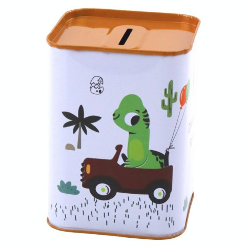 Skarbonka Dinozaur W Samochodzie Nauka Oszczędzania Metalowa 11x8cm LEAN TOYS Skarbonka Dinozaur W Samochodzie Nauka Oszczędzania Metalowa 11x8cm LEAN TOYS